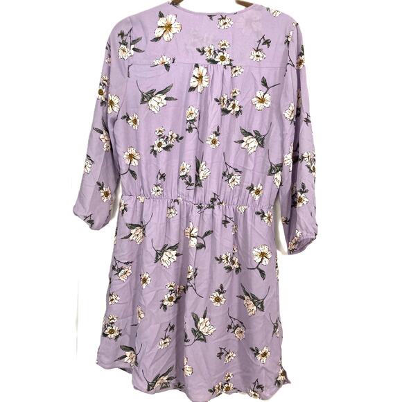 DR2 by Daniel Rainn Smocked 3/4 Sleeve Mini Dress Sz Medium in Lavender NWT - Picture 2 of 8